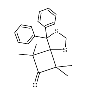 2,2,4,4-tetramethyl-5',5'-diphenylspiro[cyclobutane-3,4'-[1,3]dithiolane]-1-one结构式