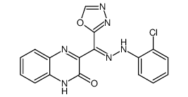 3-{[(2-Chloro-phenyl)-hydrazono]-[1,3,4]oxadiazol-2-yl-methyl}-1H-quinoxalin-2-one Structure