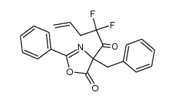 4-benzyl-4-(2,2-difluoropent-4-enoyl)-2-phenyloxazol-5(4H)-one结构式