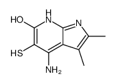 4-Amino-2,3-dimethyl-5-sulfanyl-1,7-dihydro-6H-pyrrolo[2,3-b]pyri din-6-one结构式