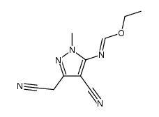 (5-ethoxymethylenamino-4-cyano-1-methyl-1H-pyrazol-3-yl)-acetonitrile Structure