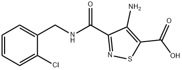 4-Amino-3-{[(2-chlorobenzyl)amino]carbonyl}-isothiazole-5-carboxylic acid结构式