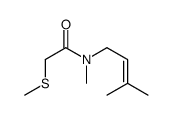 N-methyl-N-(3-methylbut-2-enyl)-2-methylsulfanylacetamide结构式