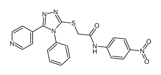 N-(4-nitrophenyl)-2-[(4-phenyl-5-pyridin-4-yl-1,2,4-triazol-3-yl)sulfanyl]acetamide Structure
