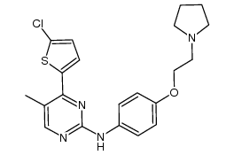 [4-(5-chloro-thiophen-2-yl)-5-methyl-pyrimidin-2-yl]-[4-(2-pyrrolidin-1-yl-ethoxy)-phenyl]-amine Structure