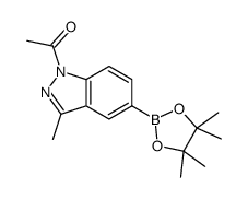 1-(3-methyl-5-(4,4,5,5-tetramethyl-1,3,2-dioxaborolan-2-yl)-1H-indazol-1-yl)ethanone结构式