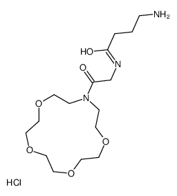 4-amino-N-[2-oxo-2-(1,4,7,10-tetraoxa-13-azacyclopentadec-13-yl)ethyl]butanamide,hydrochloride Structure