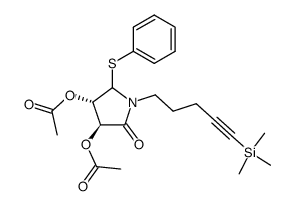 (3S,4S,5RS)-3,4-diacetoxy-1-(5-(trimethylsilyl)-4-pentynyl)-5-(phenylthio)-2-pyrrolidinone结构式