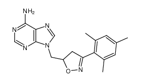9-[(3-mesityl-4,5-dihydroisoxazol-5-yl)methyl]-9H-purin-6-amine结构式