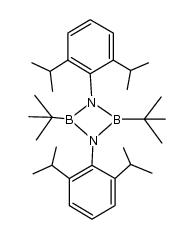 2,4-di-t-butyl-1,3-bis(2,6-diisopropylphenyl)-1,3-diaza-2,4-di-boretidine Structure