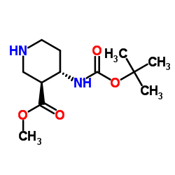 trans-4-Boc-amino-piperidine-3-carboxylic acid Methyl ester structure