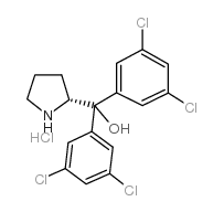 (R)-a,a-双(3,5-二氯苯基)-2-吡咯烷甲醇盐酸盐结构式