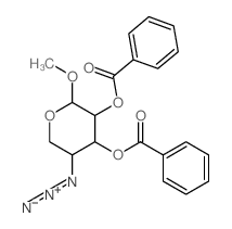 (4,5-dibenzoyloxy-6-methoxy-oxan-3-yl)imino-imino-azanium结构式