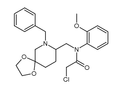 N-((7-benzyl-1,4-dioxa-7-azaspiro[4.5]decan-8-yl)methyl)-2-chloro-N-(2-methoxyphenyl)acetamide结构式