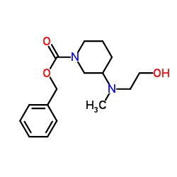Benzyl 3-[(2-hydroxyethyl)(methyl)amino]-1-piperidinecarboxylate结构式