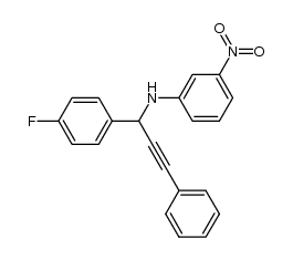 N-(3-nitrophenyl)-3-amino-3-(4-fluorophenyl)-1-phenylprop-1-yne结构式