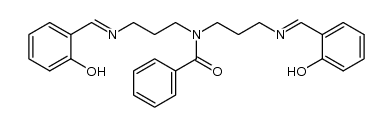 N,N-bis(3-((E)-2-hydroxybenzylideneamino)propyl)benzamide结构式
