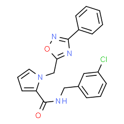 N-(3-chlorobenzyl)-1-((3-phenyl-1,2,4-oxadiazol-5-yl)methyl)-1H-pyrrole-2-carboxamide structure