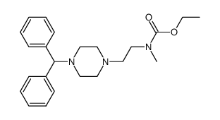 4-diphenylmethyl-1-[2-(N-ethoxycarbonyl-N-methylamino)ethyl]piperazine结构式