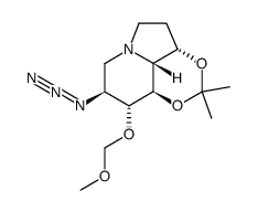 1,3-Dioxino4,5,6-hiindolizine, 8-azidooctahydro-9-(methoxymethoxy)-2,2-dimethyl-, 3aS-(3a.alpha.,8.alpha.,9.beta.,9a.beta.,9b.alpha.)-结构式