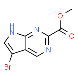 5-溴-7H-吡咯并[2,3-d]嘧啶-2-羧酸甲酯结构式