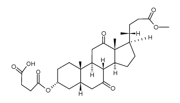 3α-(3-carboxy-propionyloxy)-7,12-dioxo-5β-cholanoic acid-(24)-methyl ester Structure