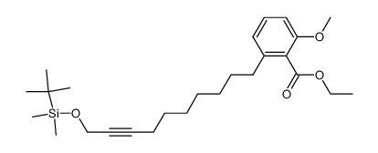 ethyl 6-(10-t-butyldimethylsiloxy-8-decynyl)-2-methoxybenzoate Structure