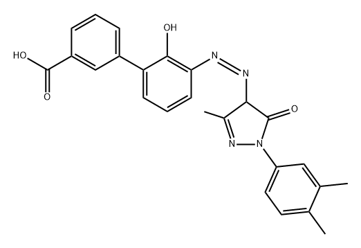 [1,1'-Biphenyl]-3-carboxylic acid, 3'-[(1Z)-2-[1-(3,4-dimethylphenyl)-4,5-dihydro-3-methyl-5-oxo-1H-pyrazol-4-yl]diazenyl]-2'-hydroxy- Structure