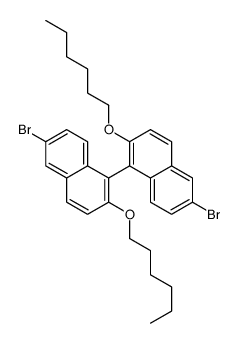 6-bromo-1-(6-bromo-2-hexoxynaphthalen-1-yl)-2-hexoxynaphthalene结构式