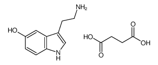 2-(5-hydroxy-1H-indol-3-yl)ethylazanium,4-hydroxy-4-oxobutanoate结构式