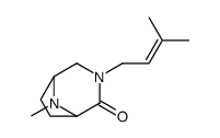 8-methyl-3-(3-methylbut-2-enyl)-3,8-diazabicyclo[3.2.1]octan-4-one结构式