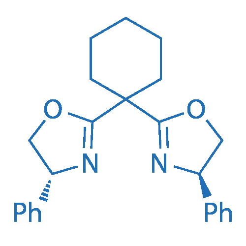 (4R,4'R)-2,2'-(Cyclohexane-1,1-diyl)bis(4-phenyl-4,5-dihydrooxazole) structure