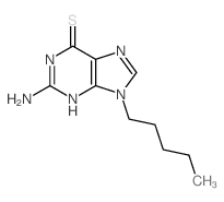 6H-Purine-6-thione,2-amino-1,9-dihydro-9-pentyl- Structure