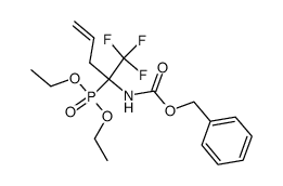 2-(benzyloxycarbonylamino)-2-(diethoxyphosphoryl)-1,1,1-trifluoropent-4-ene结构式