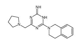 4-(3,4-dihydro-1H-isoquinolin-2-yl)-6-(pyrrolidin-1-ylmethyl)-1,3,5-triazin-2-amine结构式