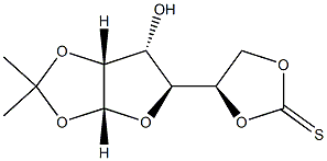 1-O,2-O-Isopropylidene-α-D-allofuranose 5,6-thiocarbonic acid结构式