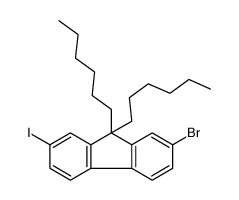 2-bromo-9,9-dihexyl-7-iodofluorene结构式