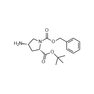 1-Benzyl 2-(2-methyl-2-propanyl) (2S,4S)-4-amino-1,2-pyrrolidinedicarboxylate Structure