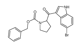 2-(5-溴-1H-吲哚-3-羰基)吡咯烷-1-羧酸苄酯结构式