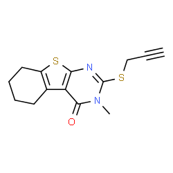 3-methyl-2-(prop-2-yn-1-ylthio)-5,6,7,8-tetrahydrobenzo[4,5]thieno[2,3-d]pyrimidin-4(3H)-one结构式