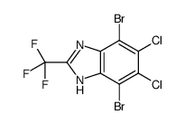 4,7-dibromo-5,6-dichloro-2-(trifluoromethyl)-1H-benzimidazole结构式