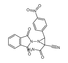 2-cyano-3-(4-nitro-phenyl)-1-phthalimido-aziridine-2-carboxylic acid amide结构式