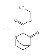 1-Azabicyclo[2.2.2]octane-2-carboxylic acid, 3-oxo-, ethyl ester, hydrochloride结构式