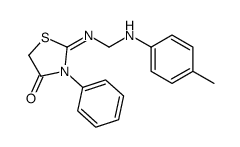 2-[(4-methylanilino)methylimino]-3-phenyl-1,3-thiazolidin-4-one Structure