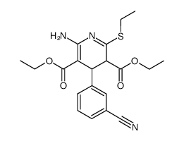 6-amino-4-(3-cyano-phenyl)-2-ethylsulfanyl-3,4-dihydro-pyridine-3,5-dicarboxylic acid diethyl ester Structure