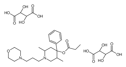 (2S,3S)-2,3-dihydroxybutanedioic acid,[2,5-dimethyl-1-(3-morpholin-4-ylpropyl)-4-phenylpiperidin-4-yl] propanoate结构式