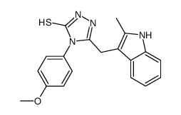 4-(4-methoxyphenyl)-3-[(2-methyl-1H-indol-3-yl)methyl]-1H-1,2,4-triazole-5-thione结构式