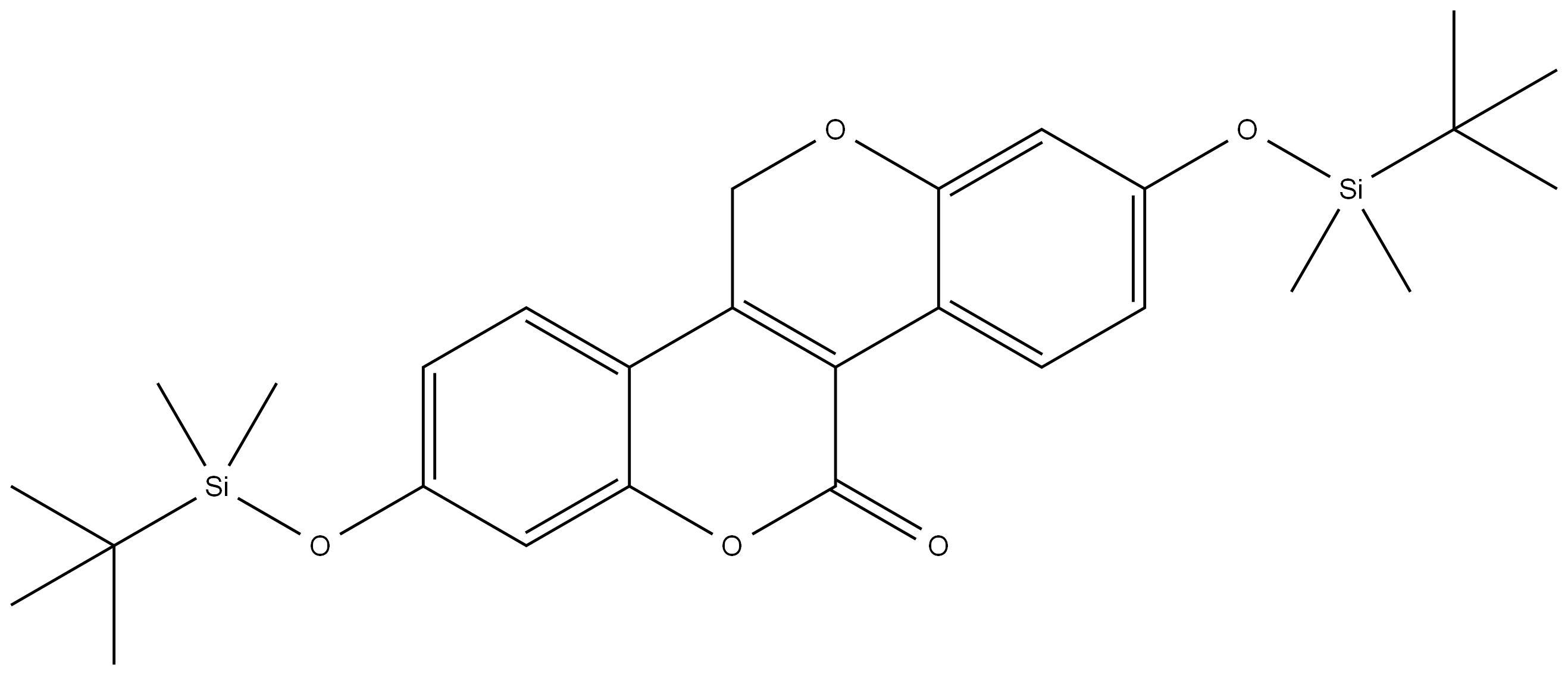 2,8-bis((tert-butyldimethylsilyl)oxy)chromeno[4,3-c]chromen-5(11H)-one结构式