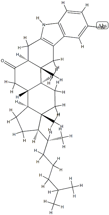 5'-Bromo-1'H-5α-cholest-2-eno[3,2-b]indol-6-one结构式