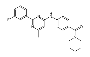 [4-[[2-(3-fluorophenyl)-6-methylpyrimidin-4-yl]amino]phenyl]-piperidin-1-ylmethanone Structure